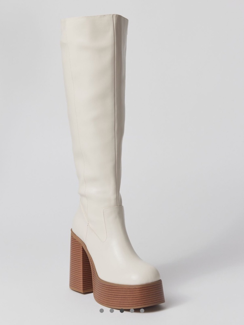 Urban Outfitters Cream Platform Over-the-Knee Boots - Picture 3 of 14